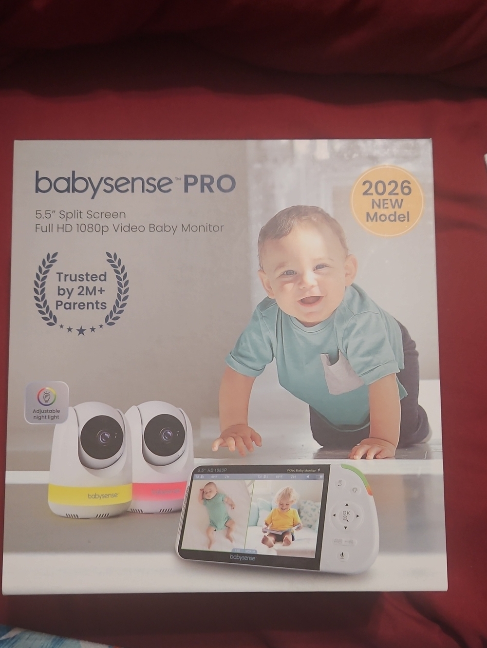 PRO 5.5" Split Screen Full HD Baby Monitor — White